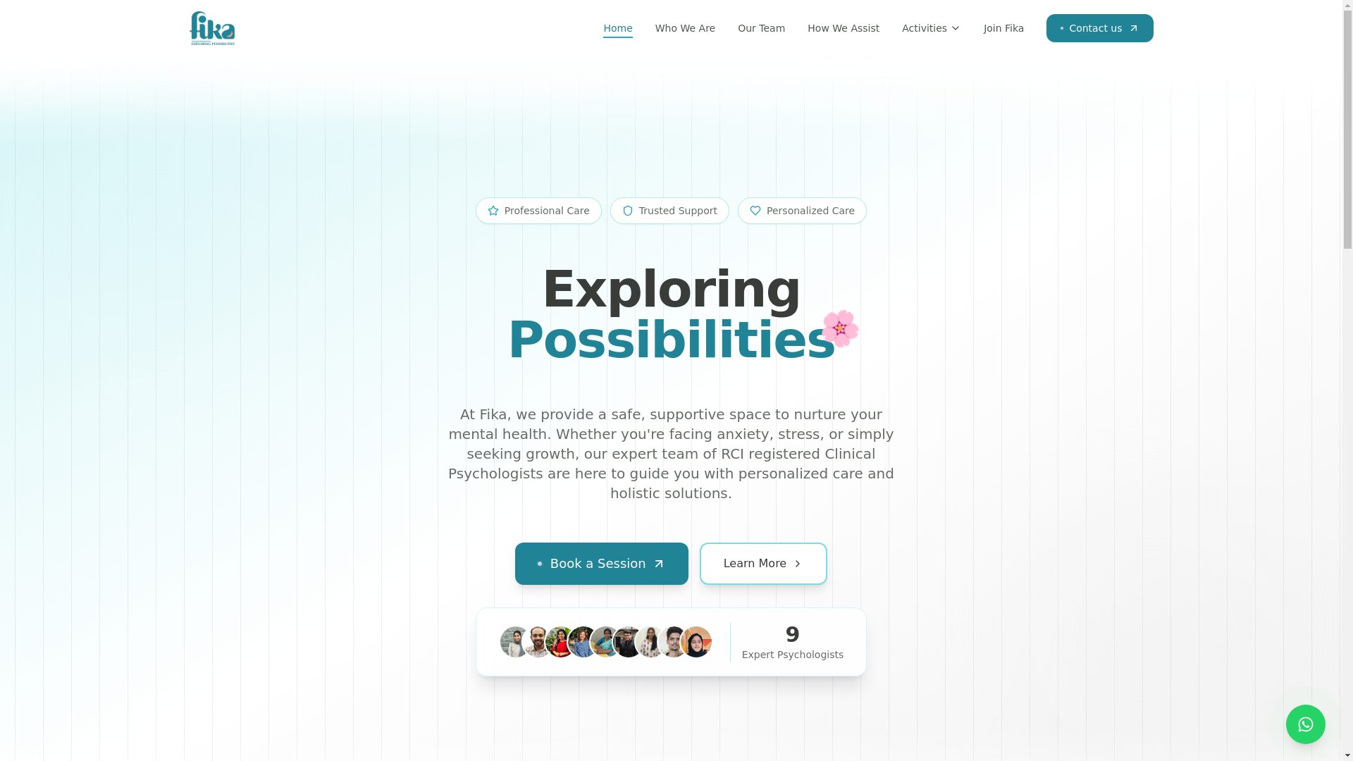 website screenshot of https://fika-therapy-connect-8kj.pages.dev/