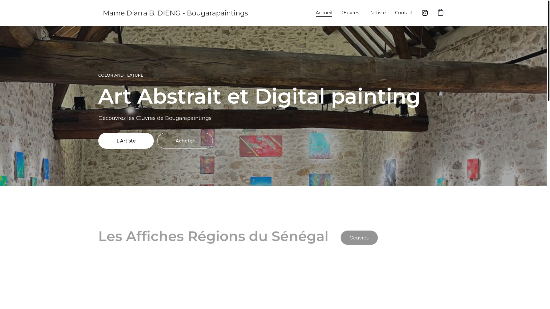 website screenshot of https://bougarapaintings.com/