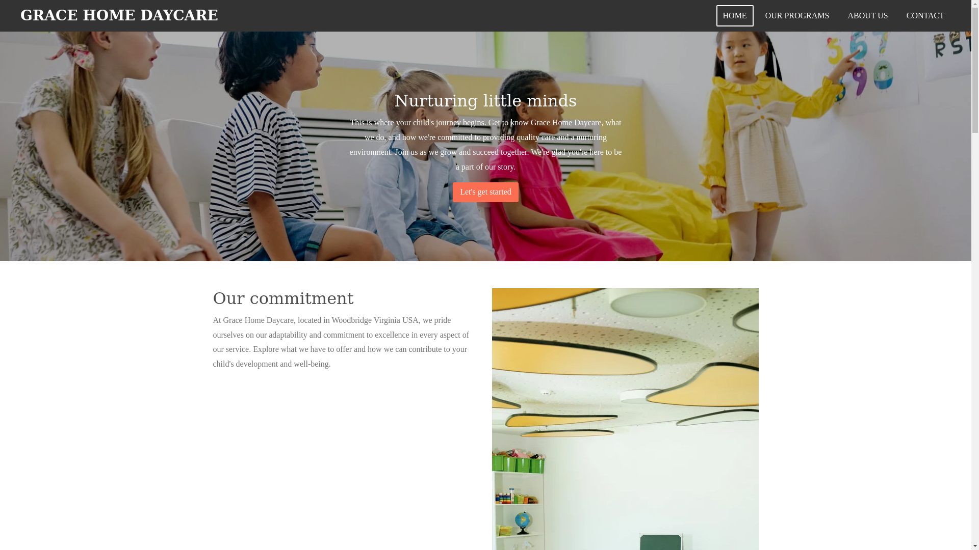 website screenshot of https://gracehomedaycare.com/