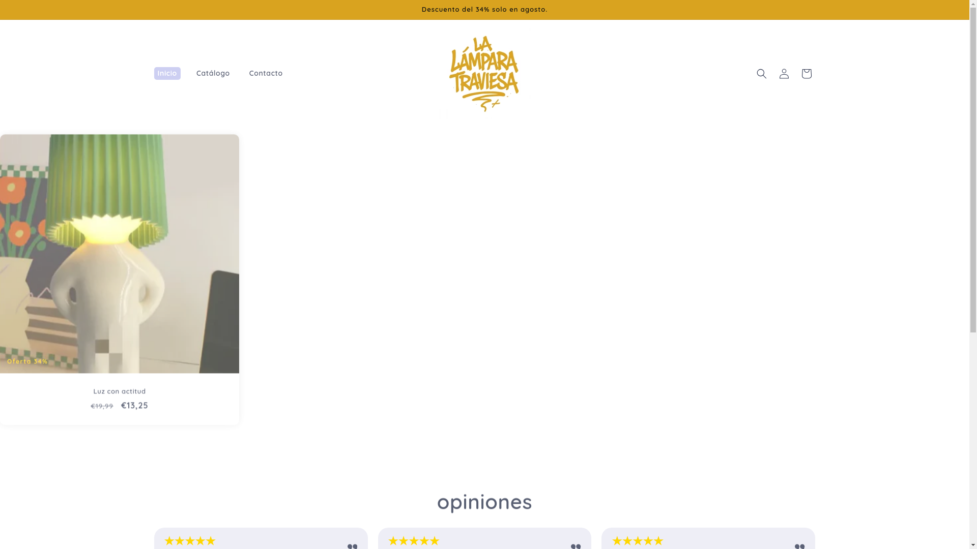 website screenshot of https://lamparatraviesa.shop/