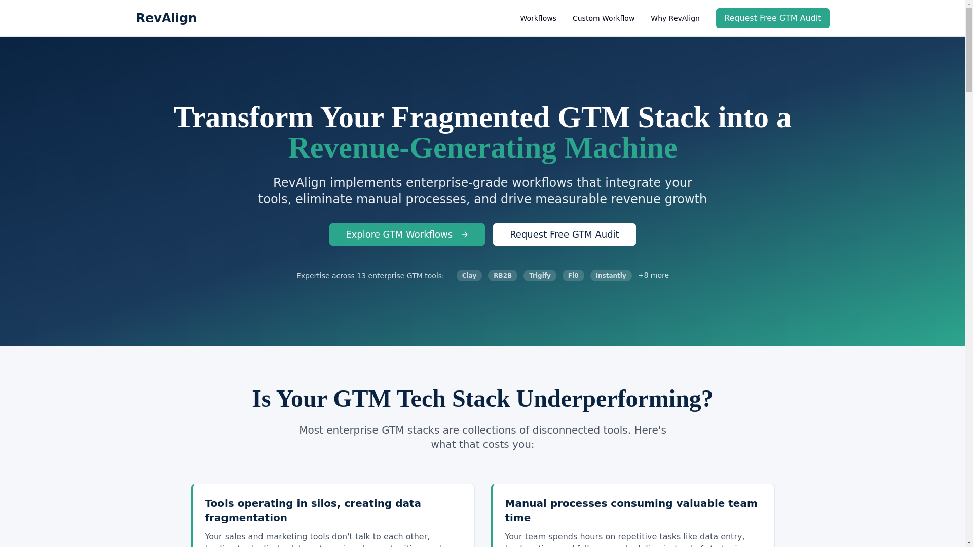website screenshot of https://revaligntech.cc/