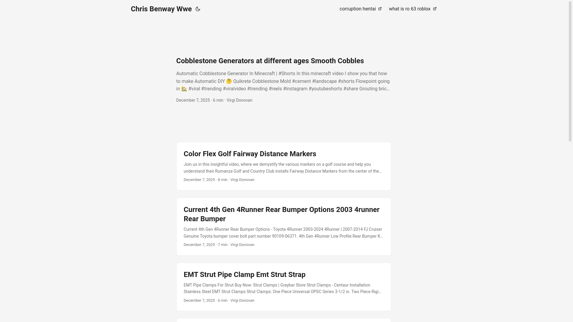 website screenshot of https://chrisbenwaywwe.pages.dev/