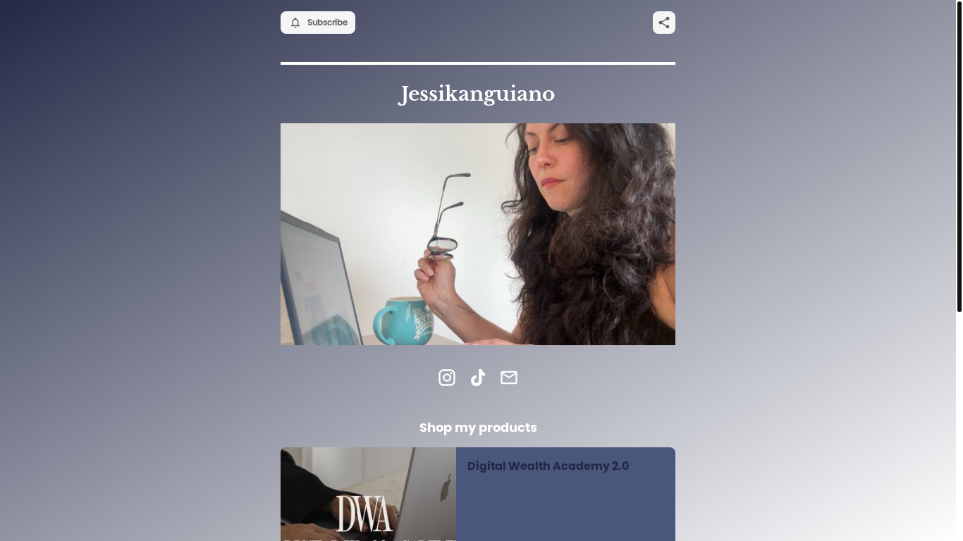 website screenshot of https://jessikanguiano.com/