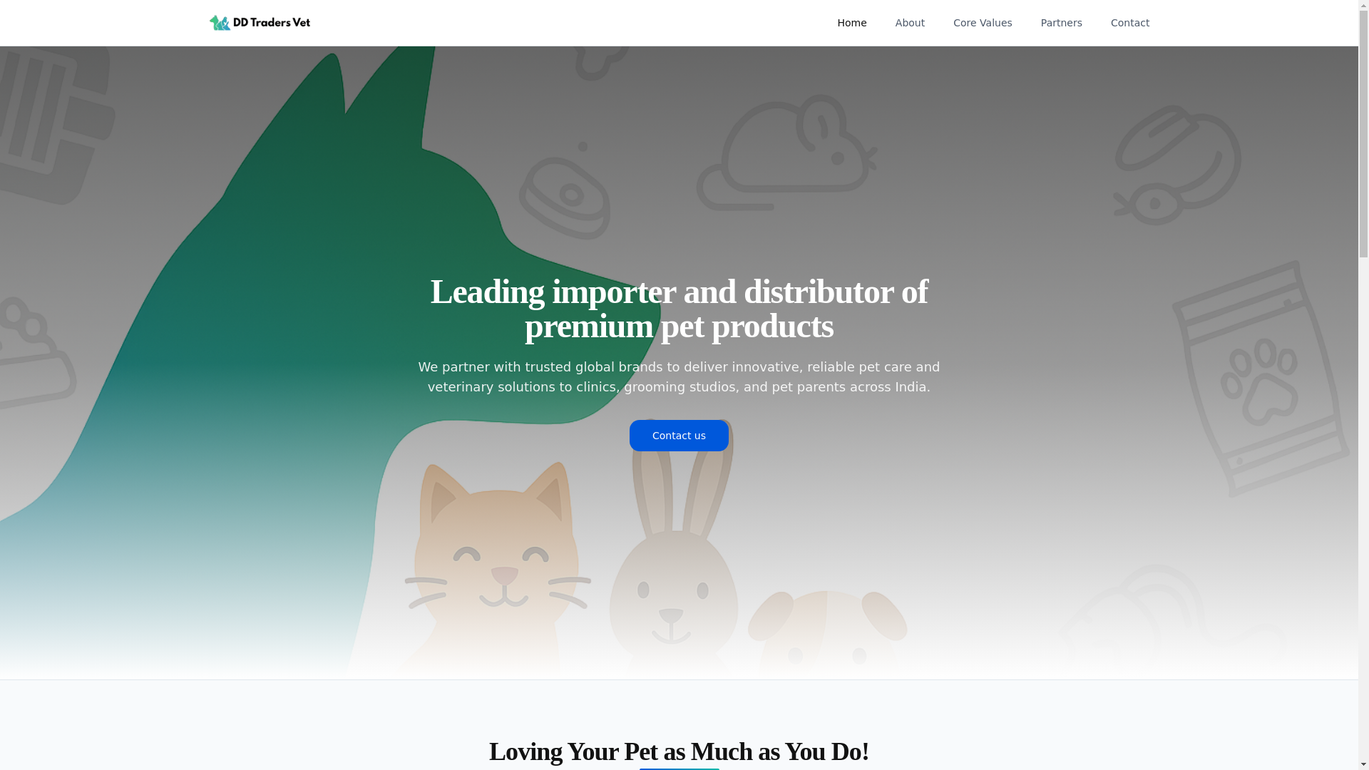 website screenshot of https://ddtradersvet.in/