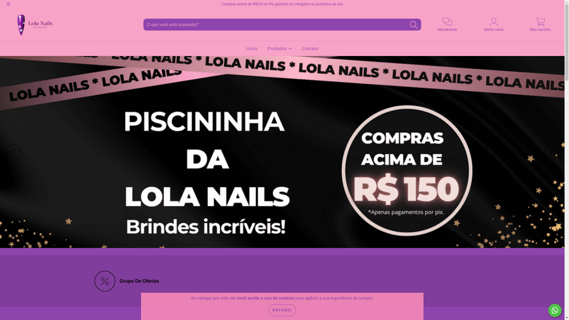 website screenshot of https://lolanailsglam.com.br/
