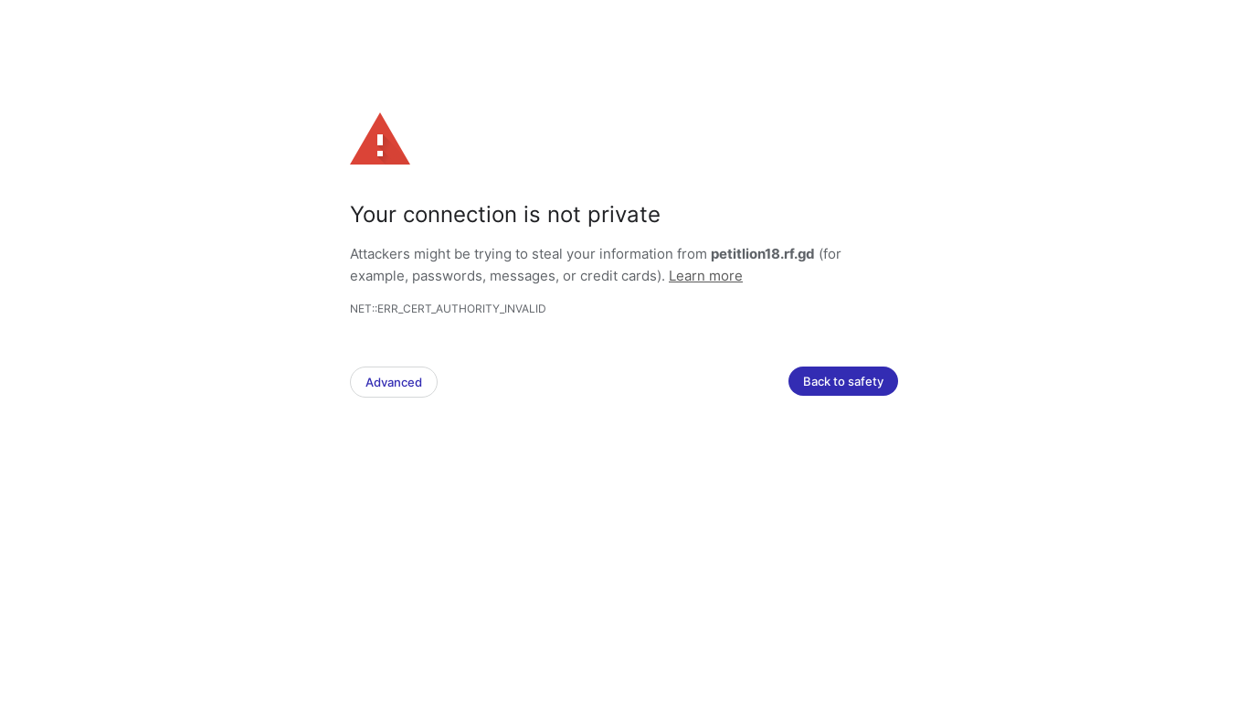 website screenshot of http://petitlion18.rf.gd/