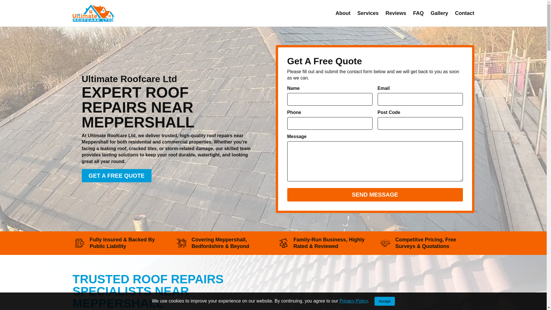 website screenshot of https://roofrepairsnearmeppershall.co.uk/