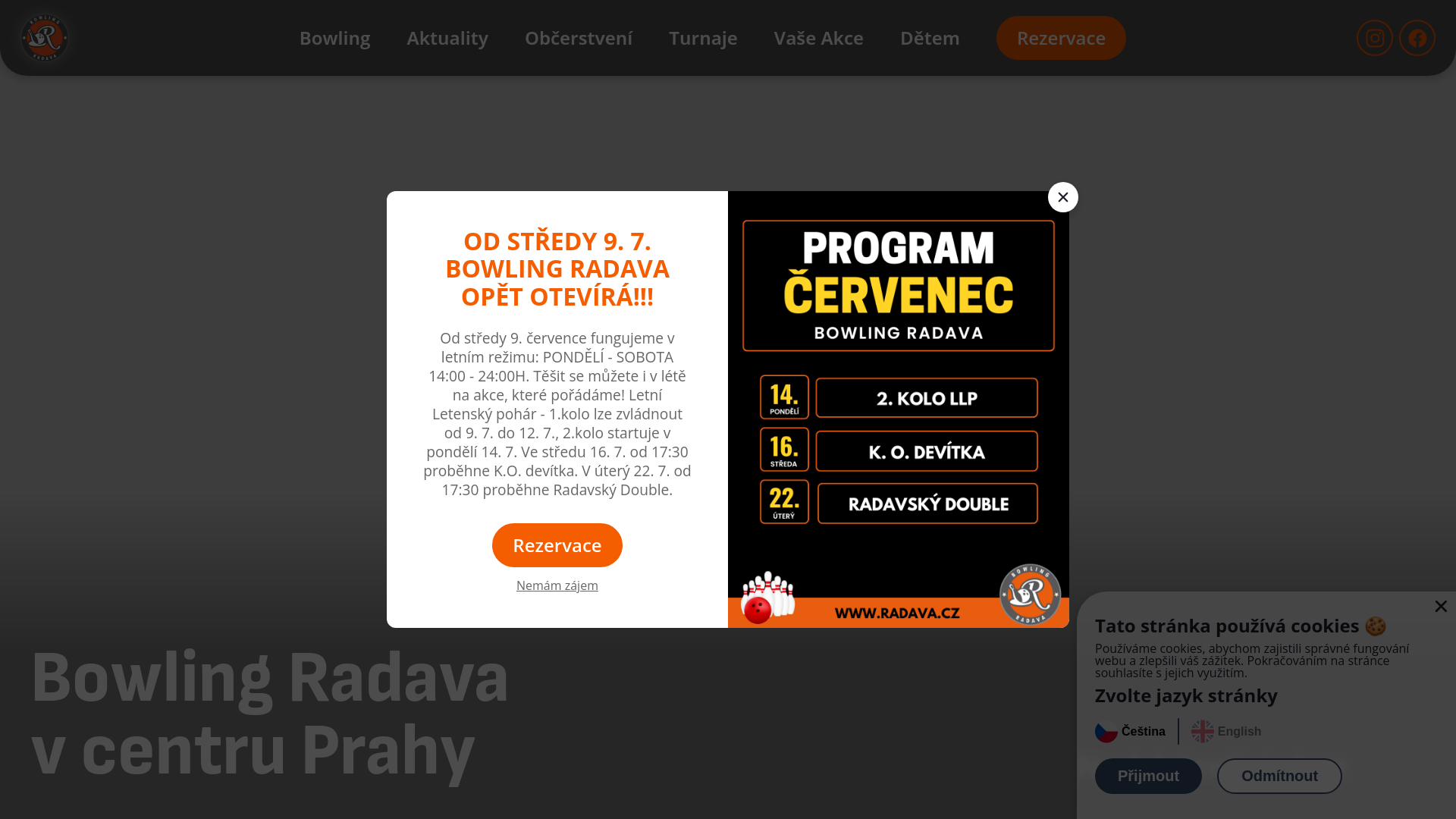 website screenshot of https://bowlingradava.pages.dev/