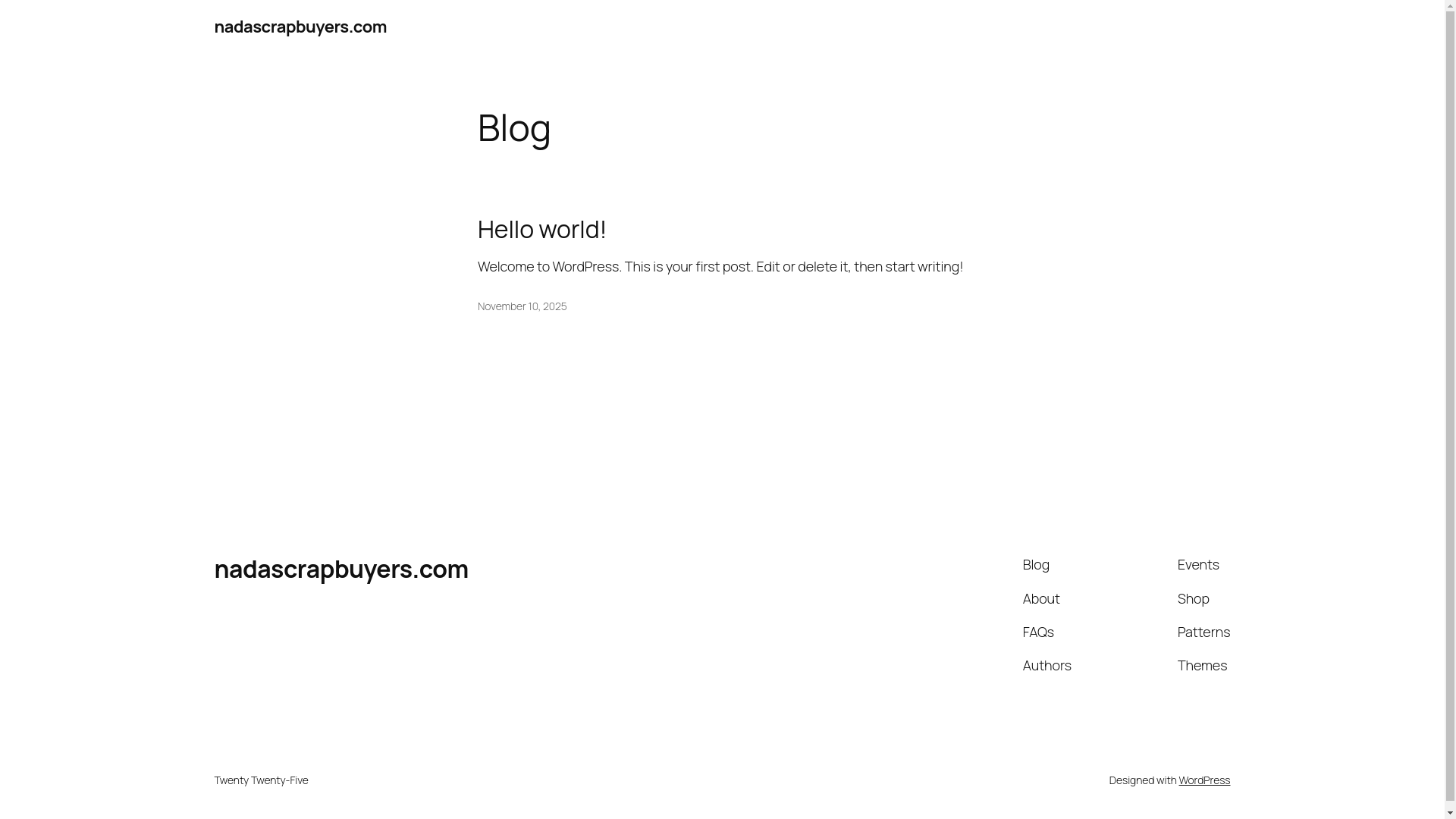 website screenshot of https://nadascrapbuyers.com/