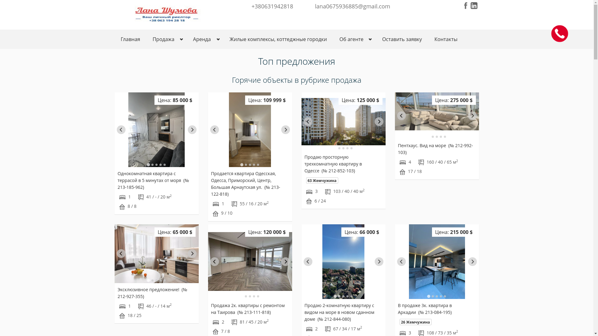 website screenshot of https://shumova.estate/