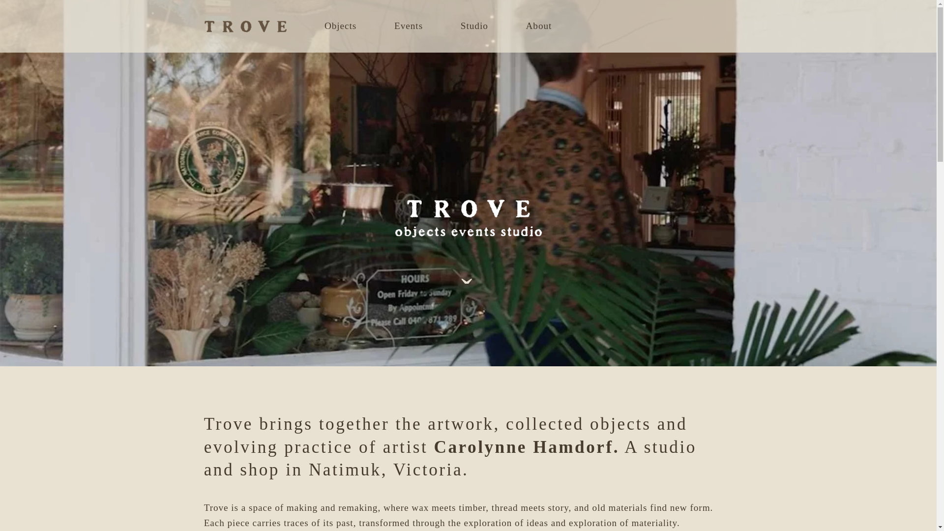 website screenshot of https://trove-studio.com.au/