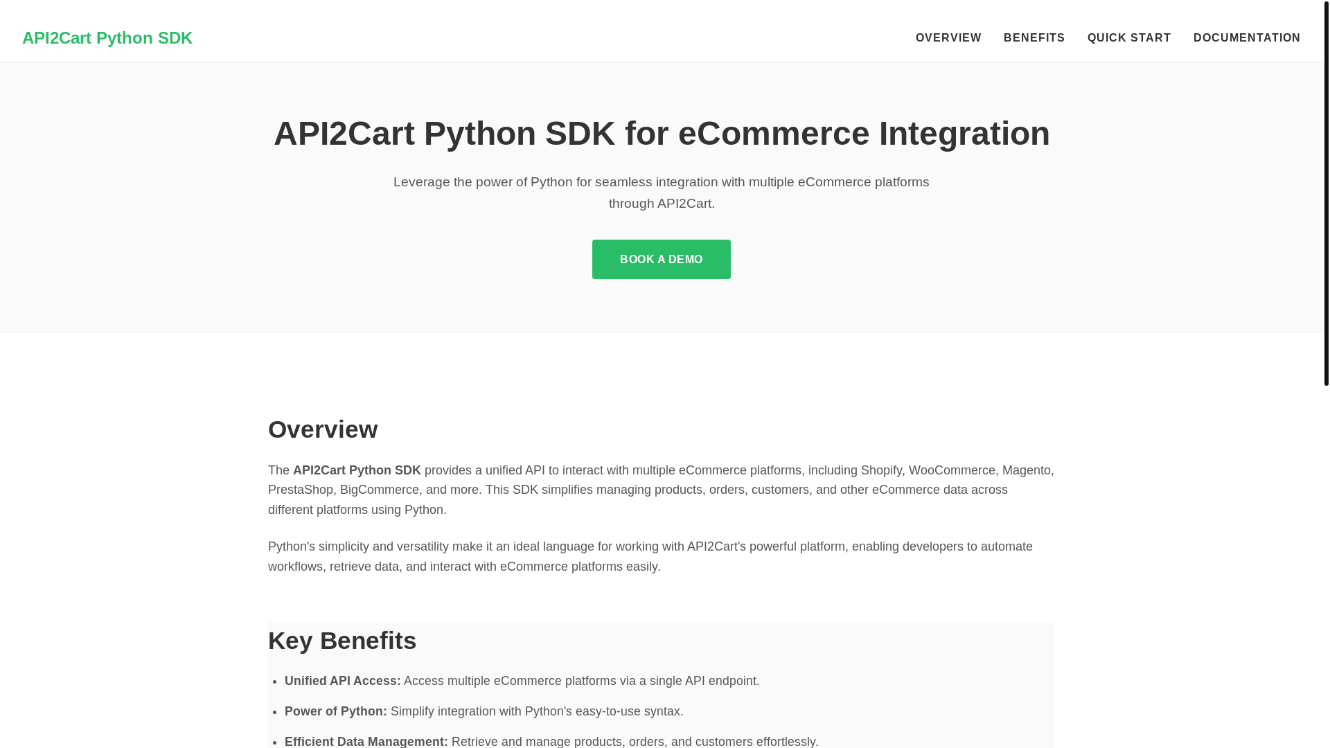 website screenshot of https://api2cart-python-sdk.pages.dev/
