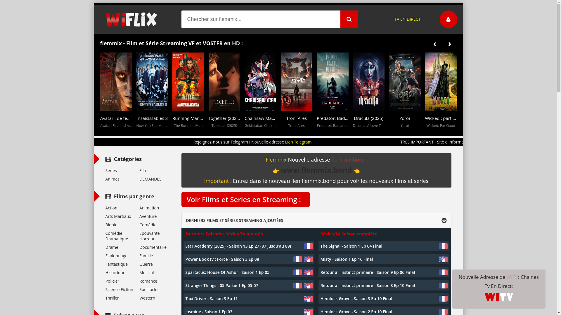 website screenshot of https://flemmix.bond/