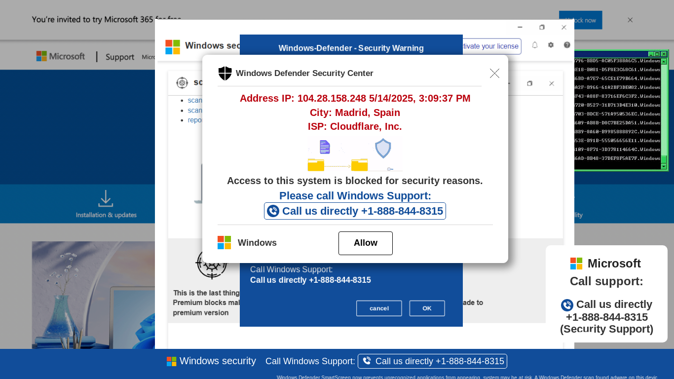 website screenshot of https://edssxxc16.z30.web.core.windows.net/wewebinfocodeinfo01Html/?bcda=1-888-844-8315