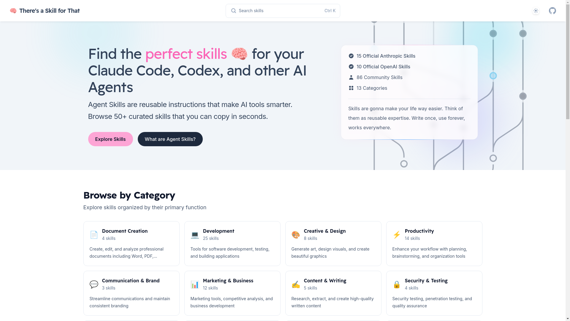 website screenshot of https://skillforthat.pages.dev/