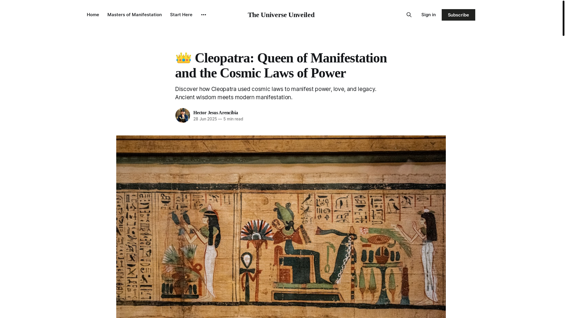 website screenshot of https://cleopatraunveiled.info/