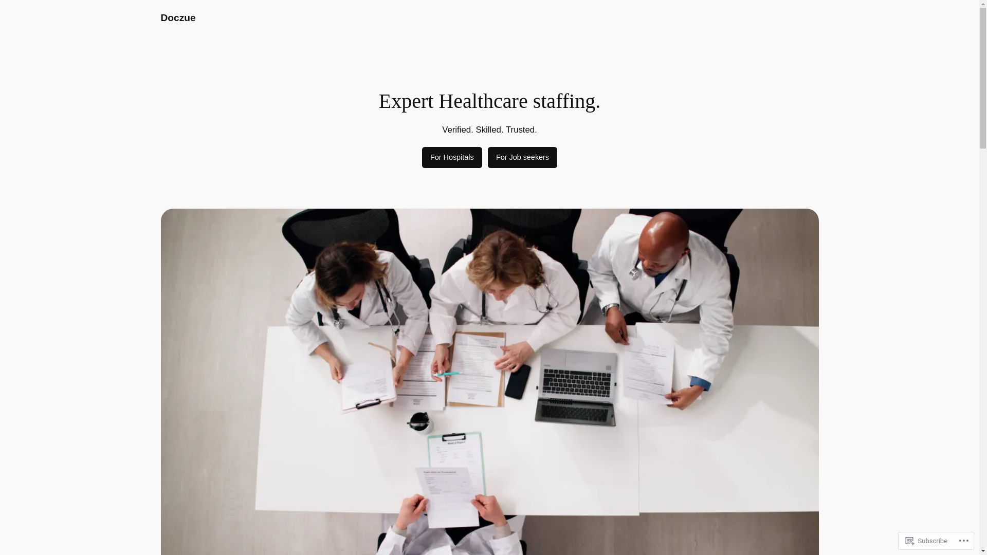 website screenshot of https://doczue.com/