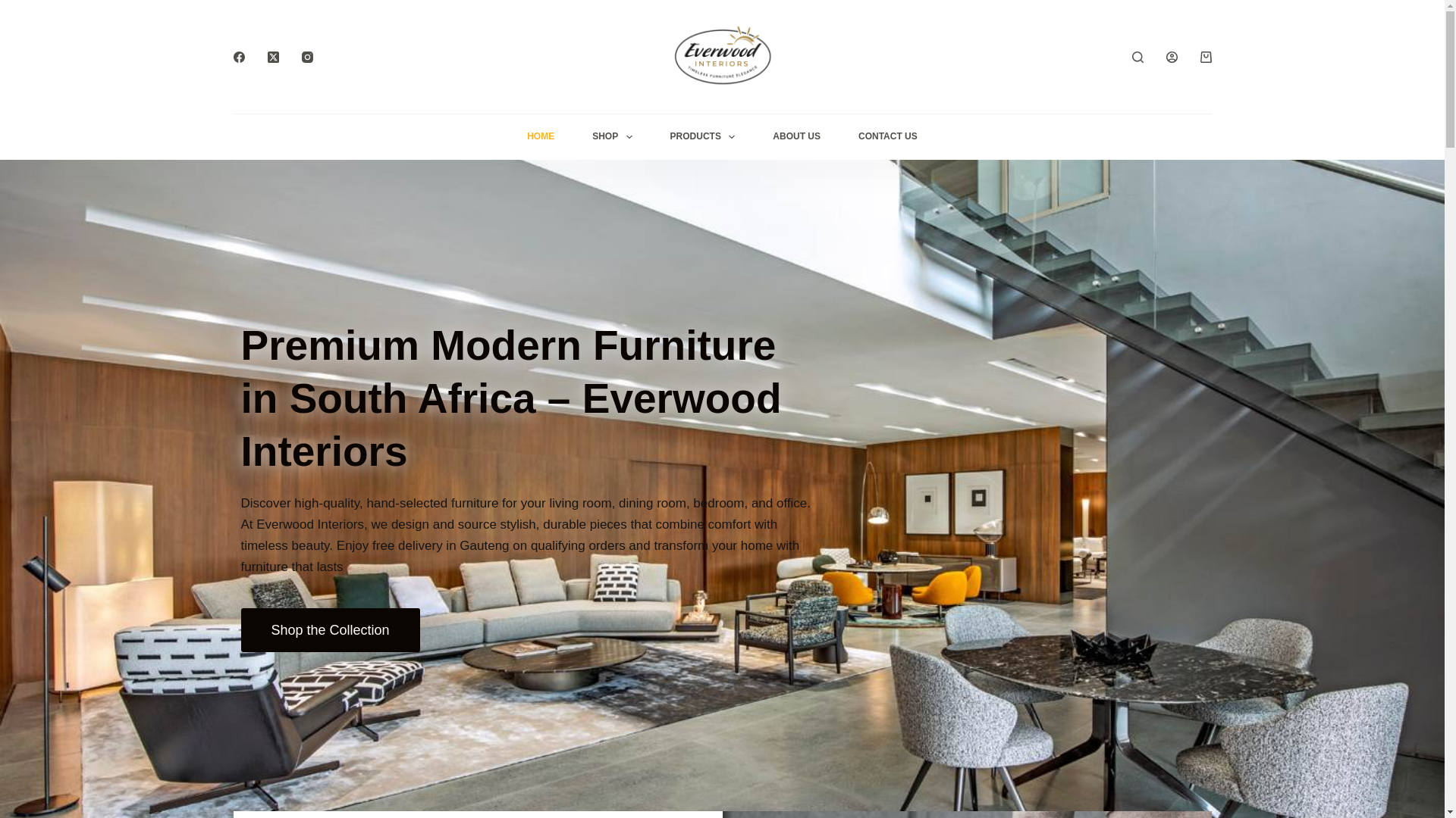 website screenshot of https://everwoodinteriors.co.za/