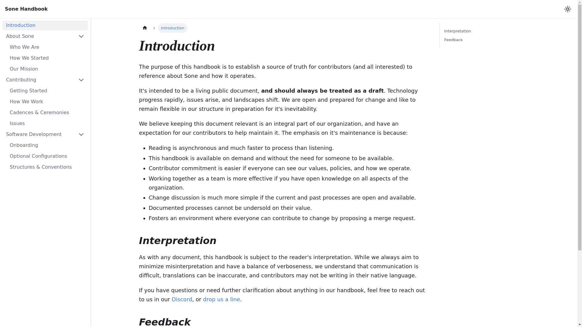website screenshot of https://sone-app-handbook.pages.dev/