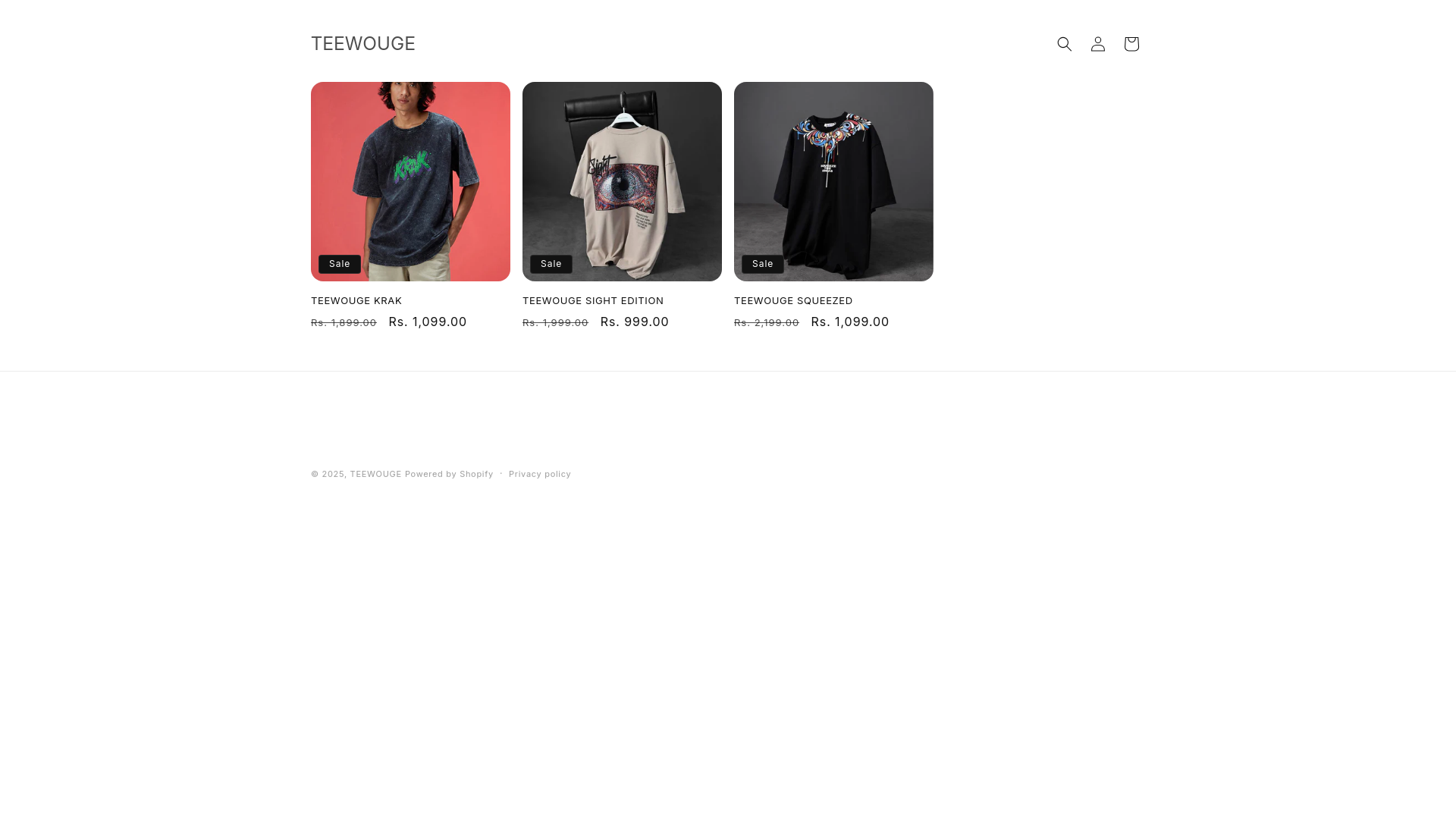 website screenshot of https://teewouge.shop/
