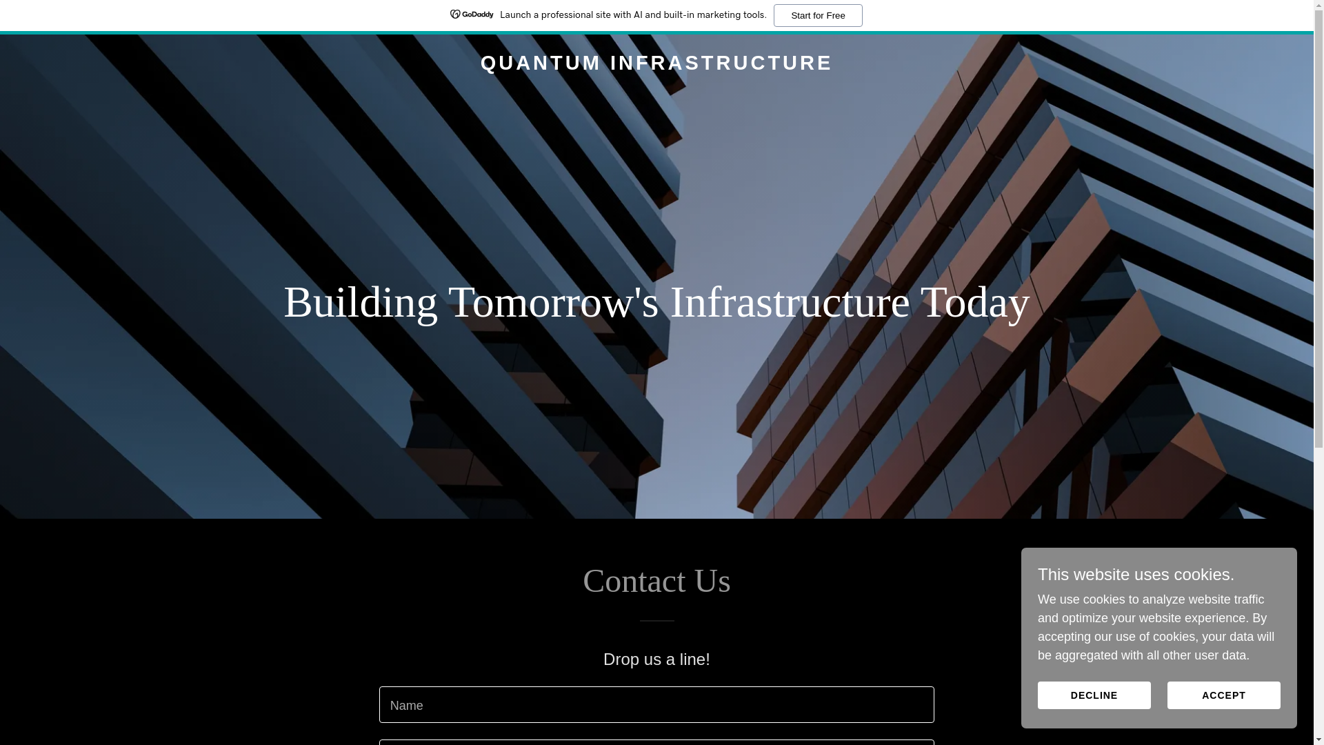 website screenshot of https://quantuminfra.ai/