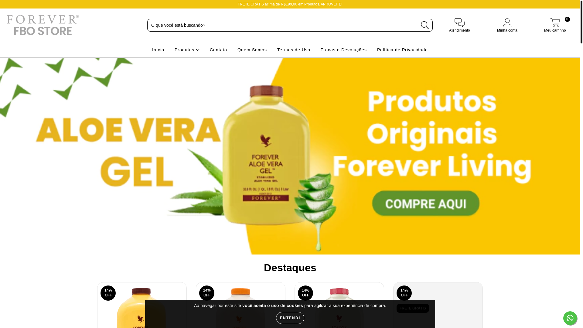 website screenshot of https://aloeveravitalisbr.com.br/