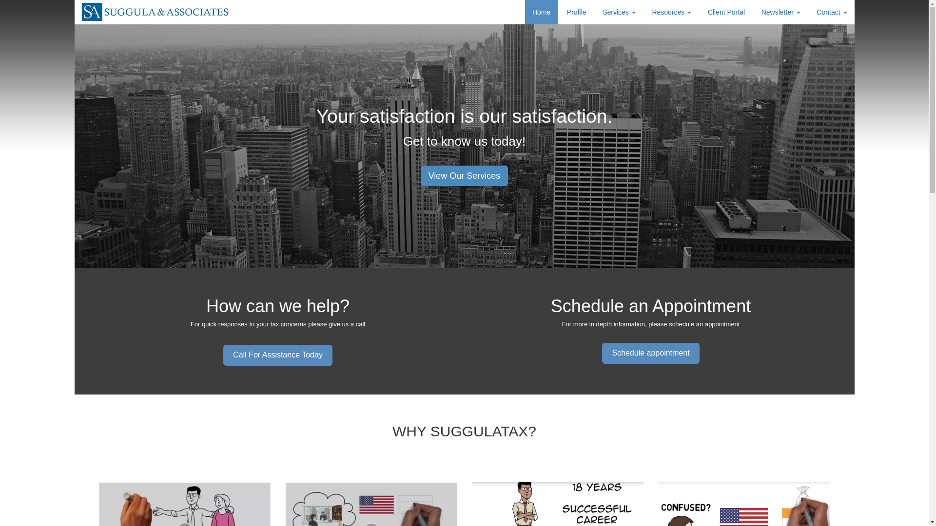 website screenshot of https://teamsuggulatax.com/