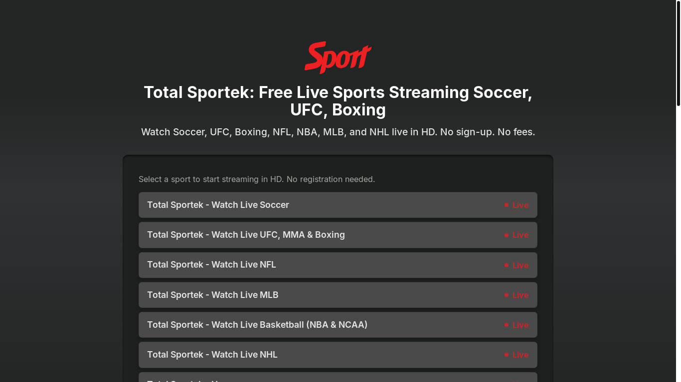 website screenshot of https://total-sportek.my/