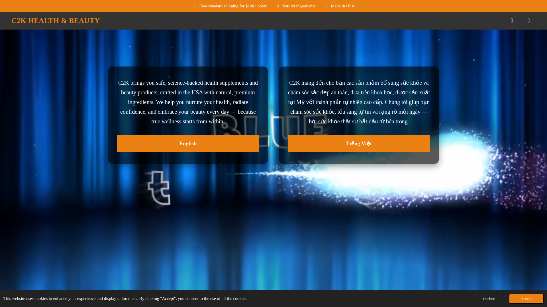 website screenshot of https://c2khealthandbeauty.com/