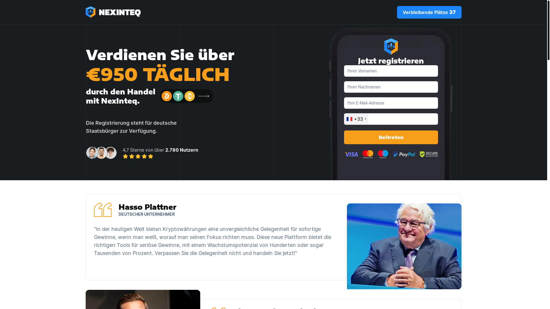 website screenshot of https://nexinteq.com/