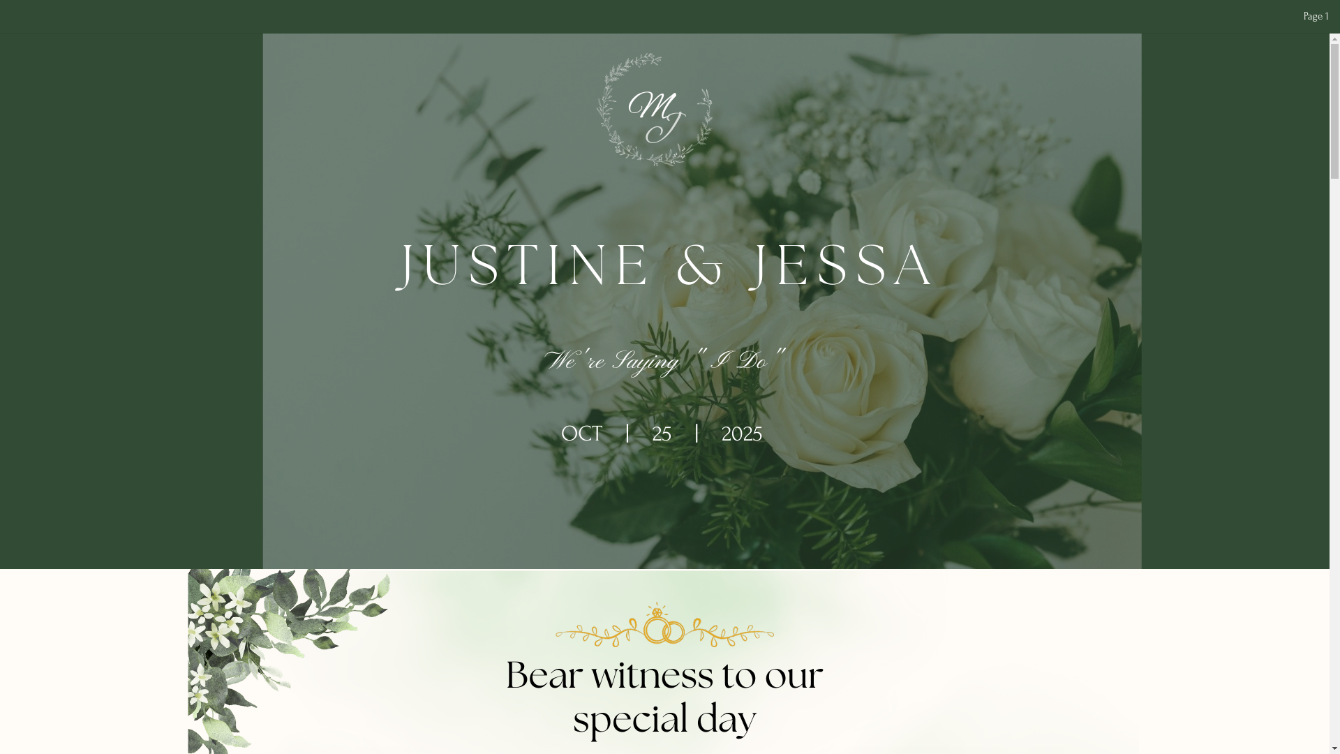 website screenshot of https://youareinvitedto-jessajustinewedding.com/