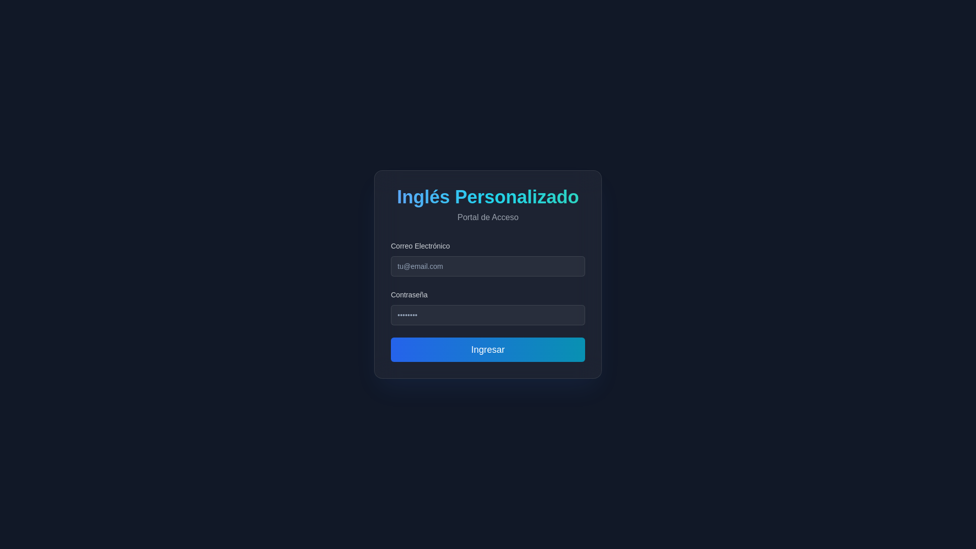 website screenshot of https://admoninglespersonalizado.cloud/