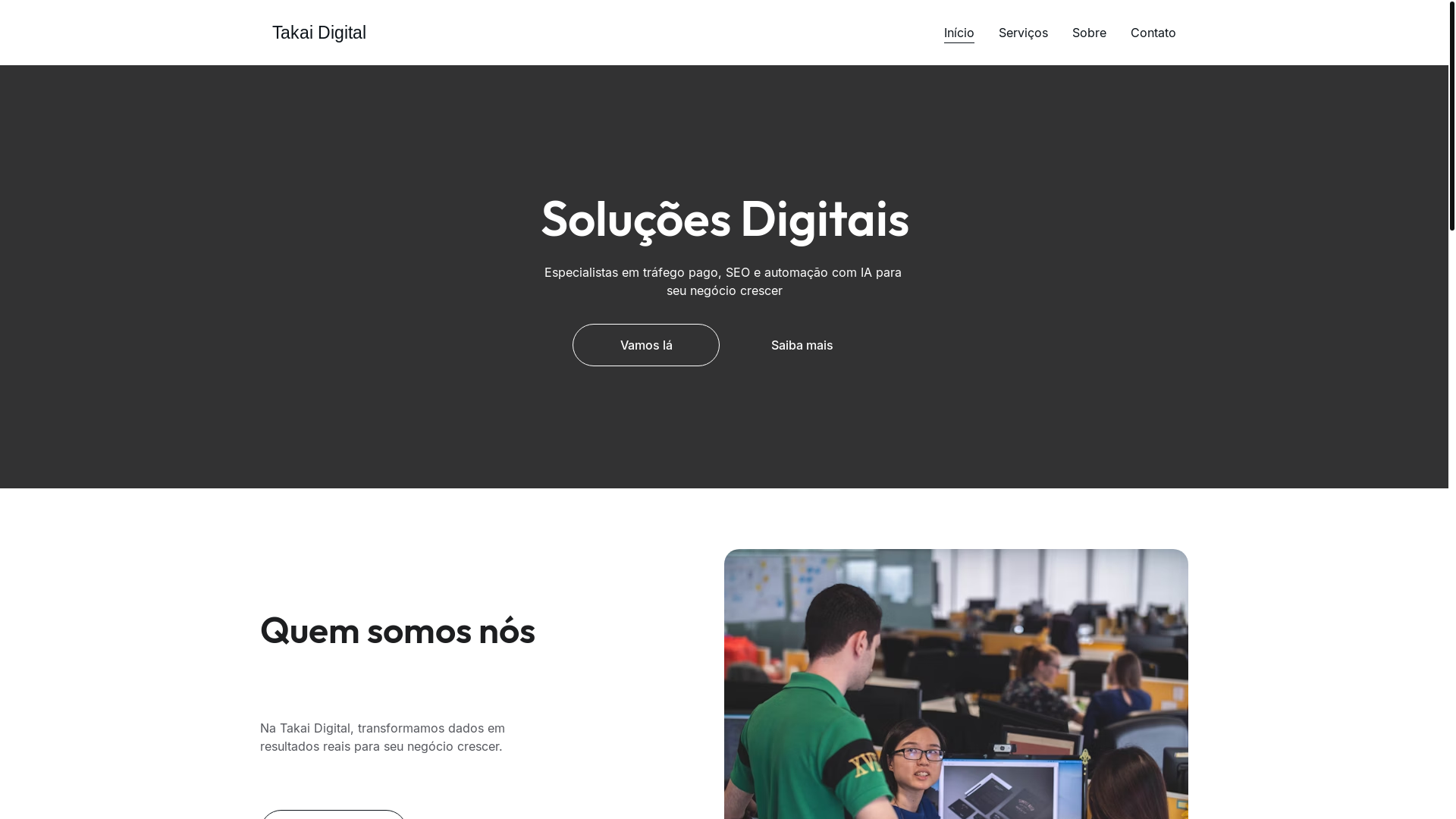 website screenshot of https://takai.digital/