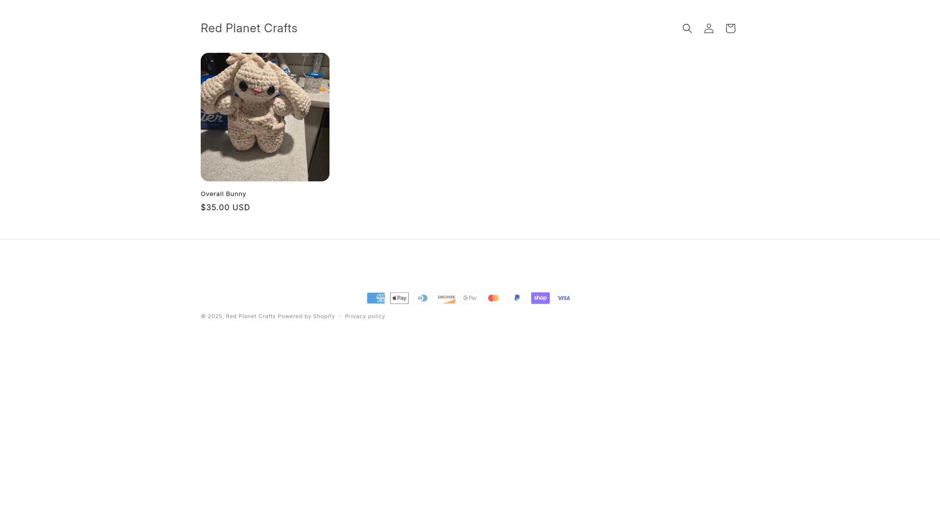 website screenshot of https://redplanetcrafts.com/