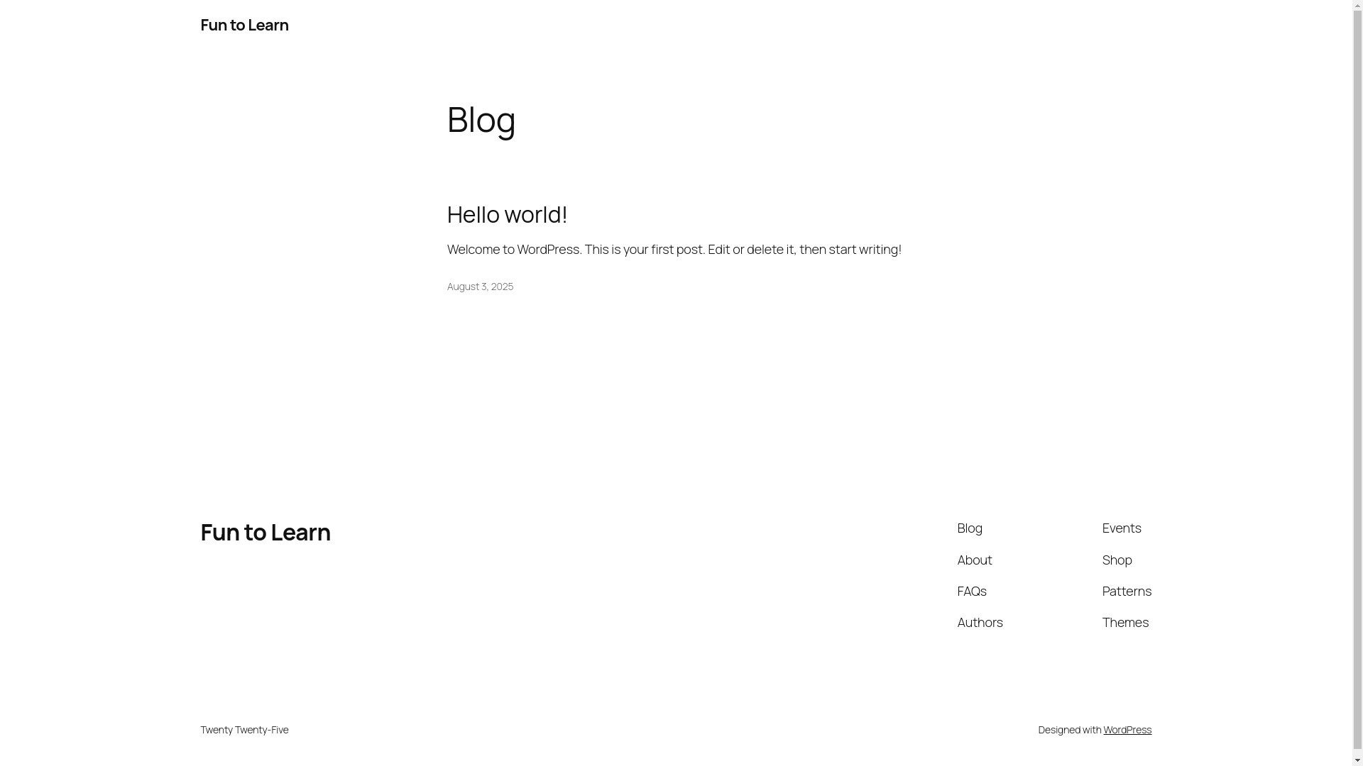 website screenshot of https://funtolearn.shop/