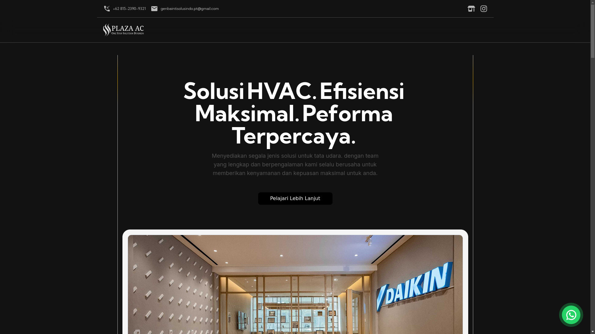 website screenshot of https://plazaac.co.id/