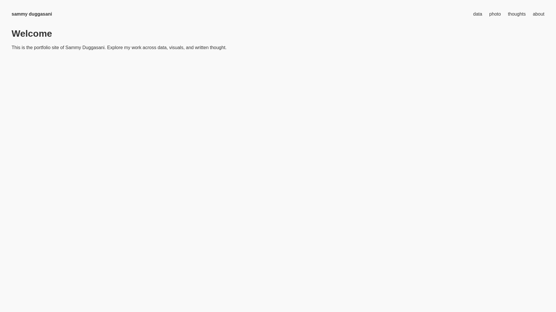 website screenshot of https://sduggasani.com/
