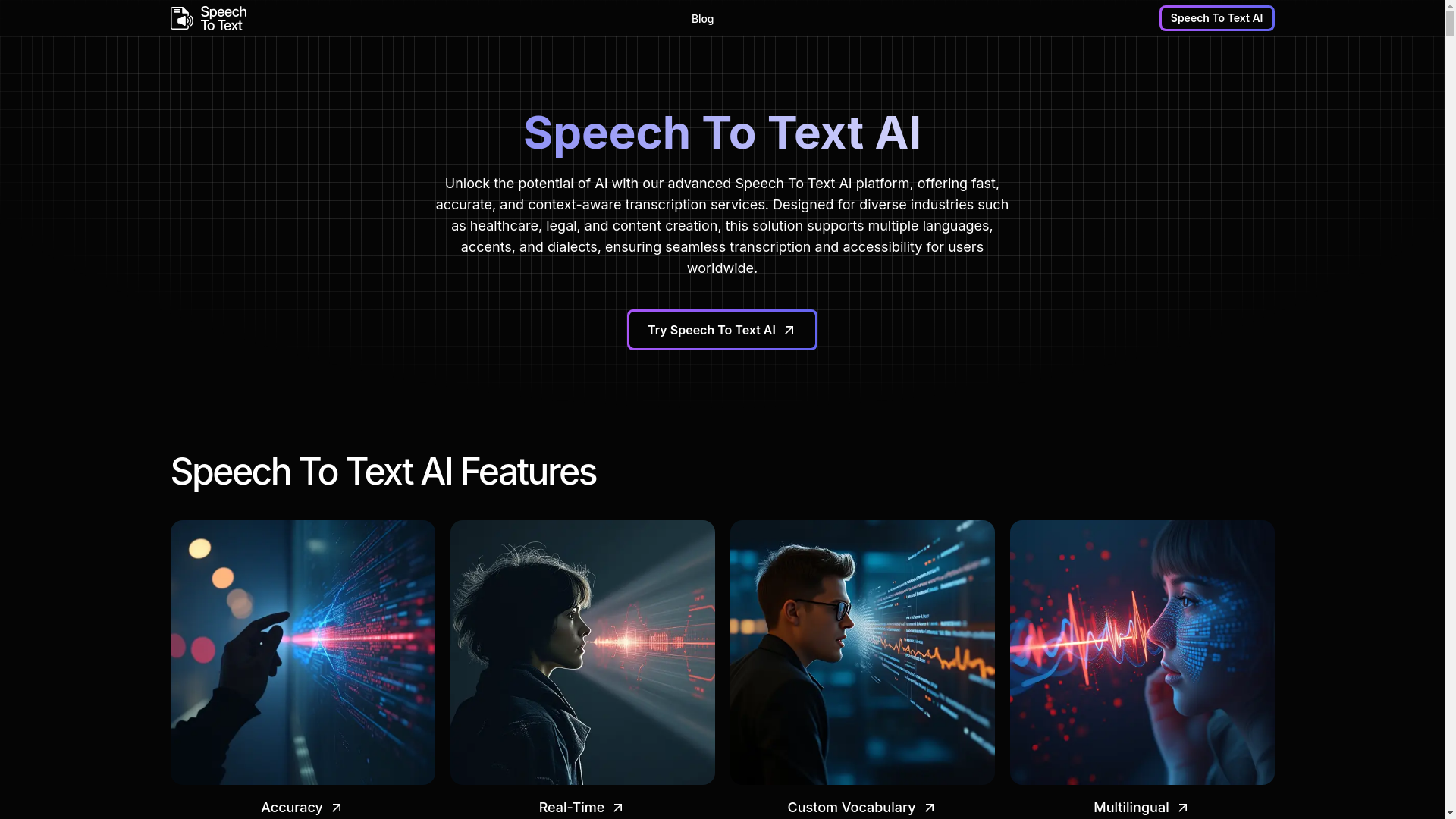 website screenshot of https://speechtotext-ai-net.pages.dev/