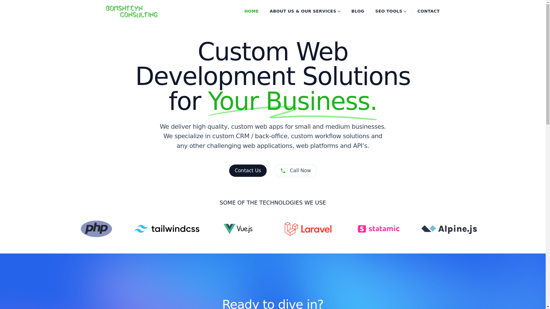 website screenshot of https://bomshteyn.com/