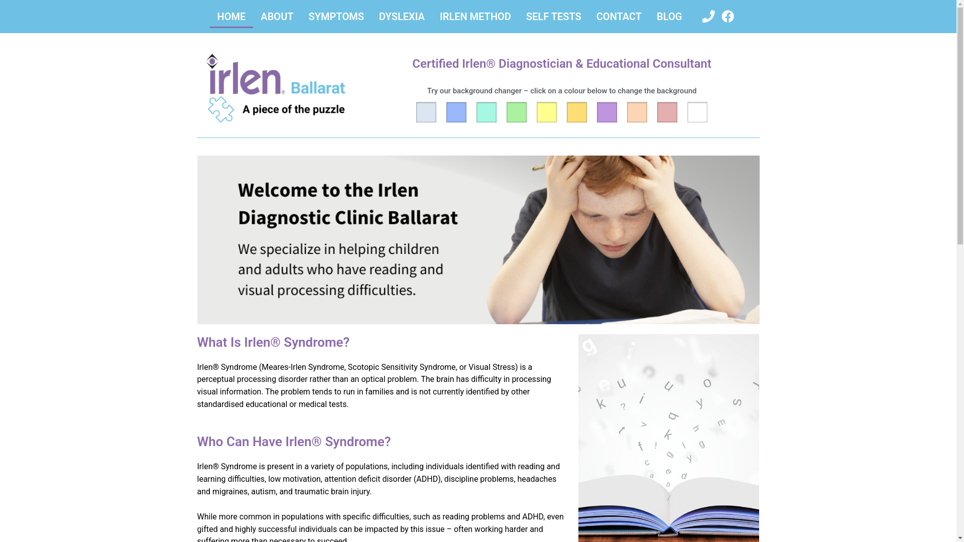 website screenshot of https://irlenballarat.online/
