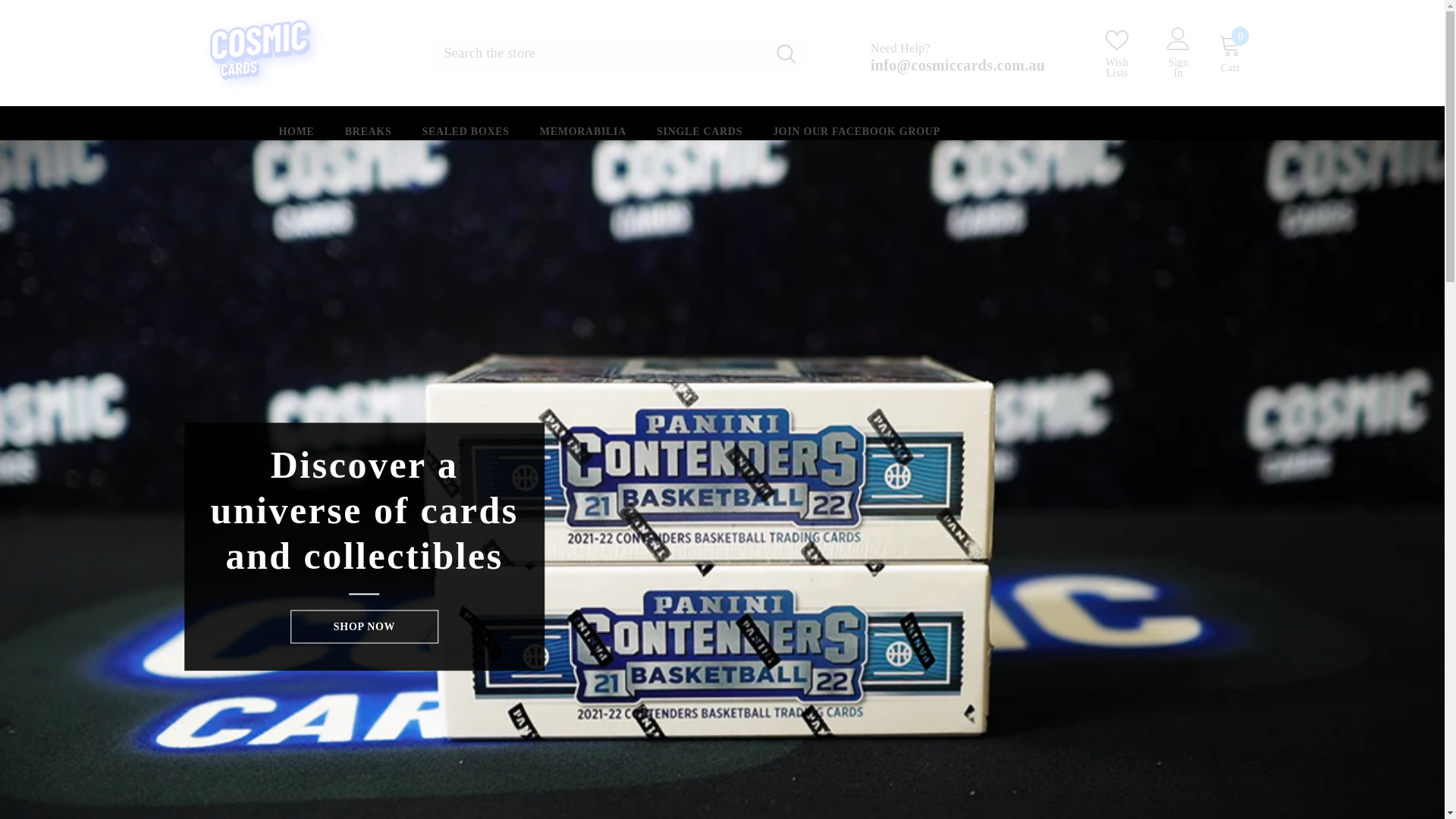 website screenshot of https://cosmiccards.online/