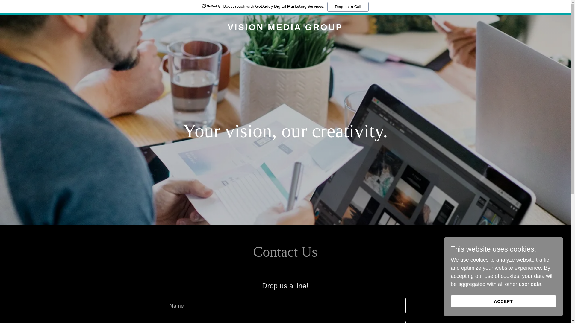 website screenshot of https://thevisionmediagroup.com/