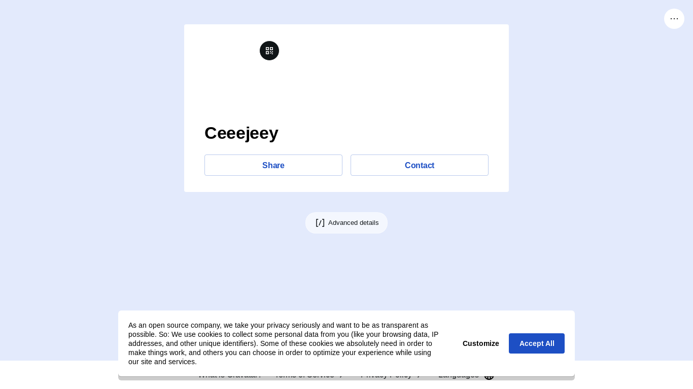 website screenshot of https://ceeejeey.link/