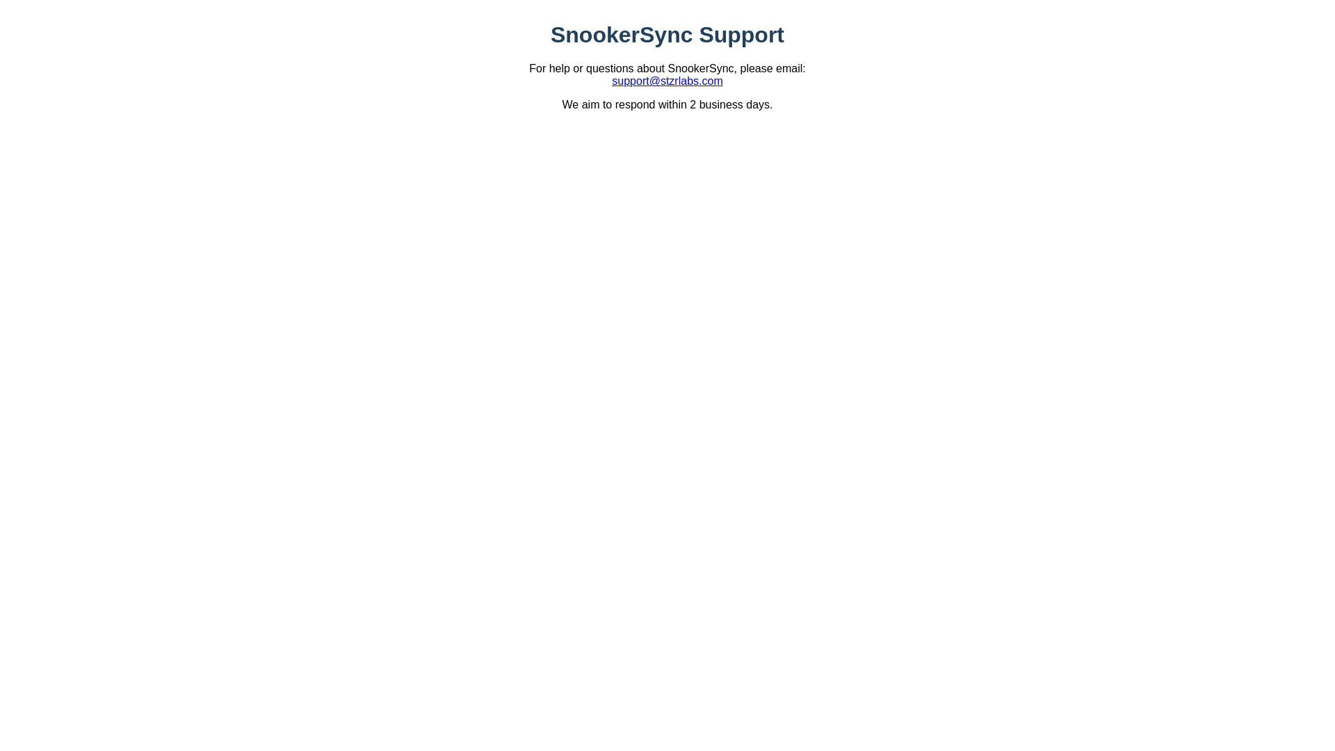 website screenshot of https://snookersync-support.pages.dev/