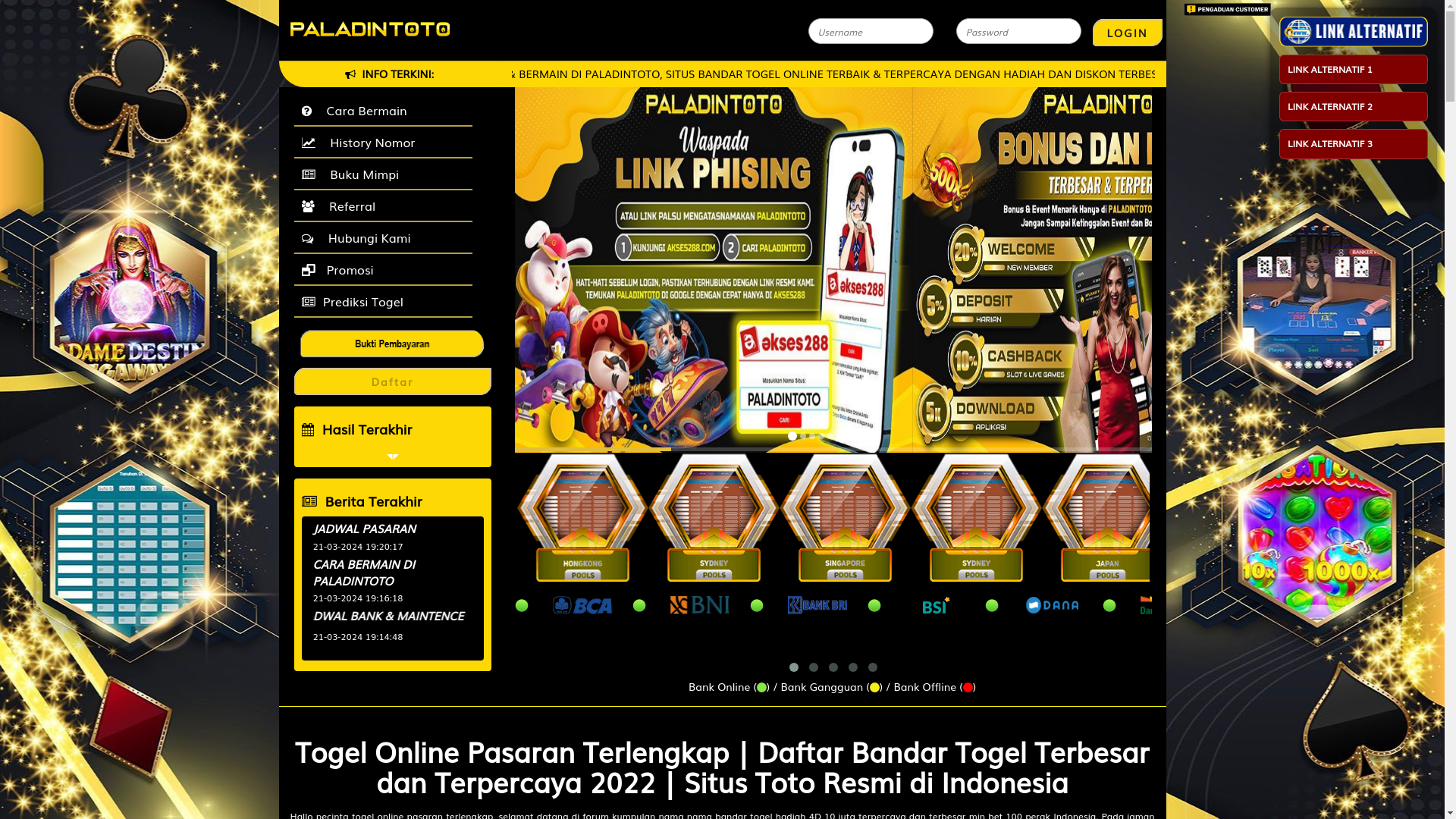 website screenshot of https://paladintoto52.com/