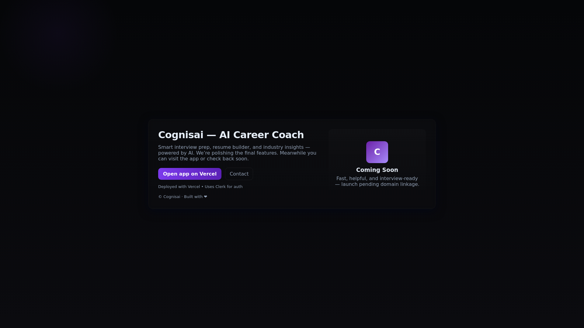 website screenshot of https://cognisai.pages.dev/