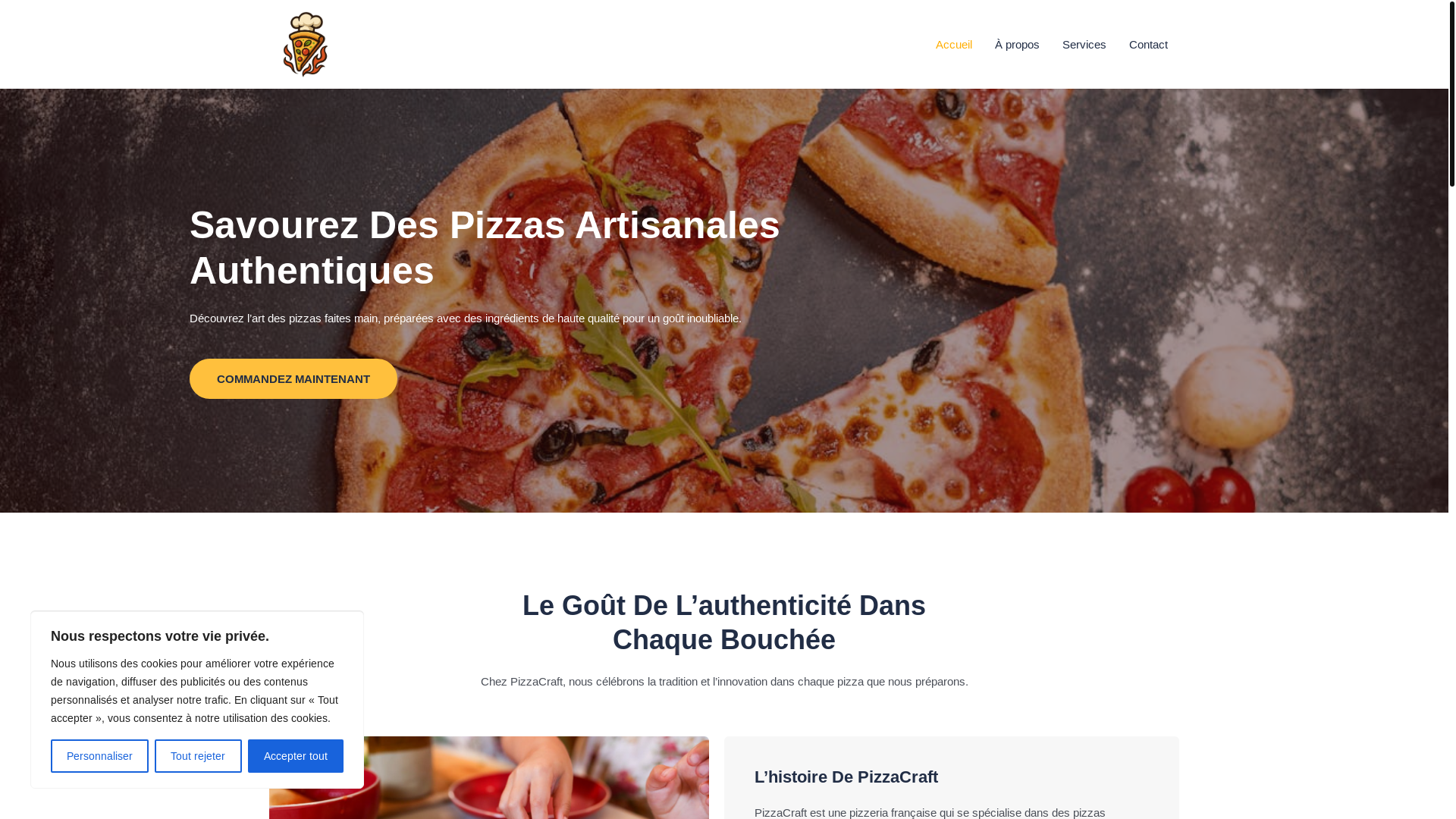 website screenshot of https://authenticpizzacraft.store/
