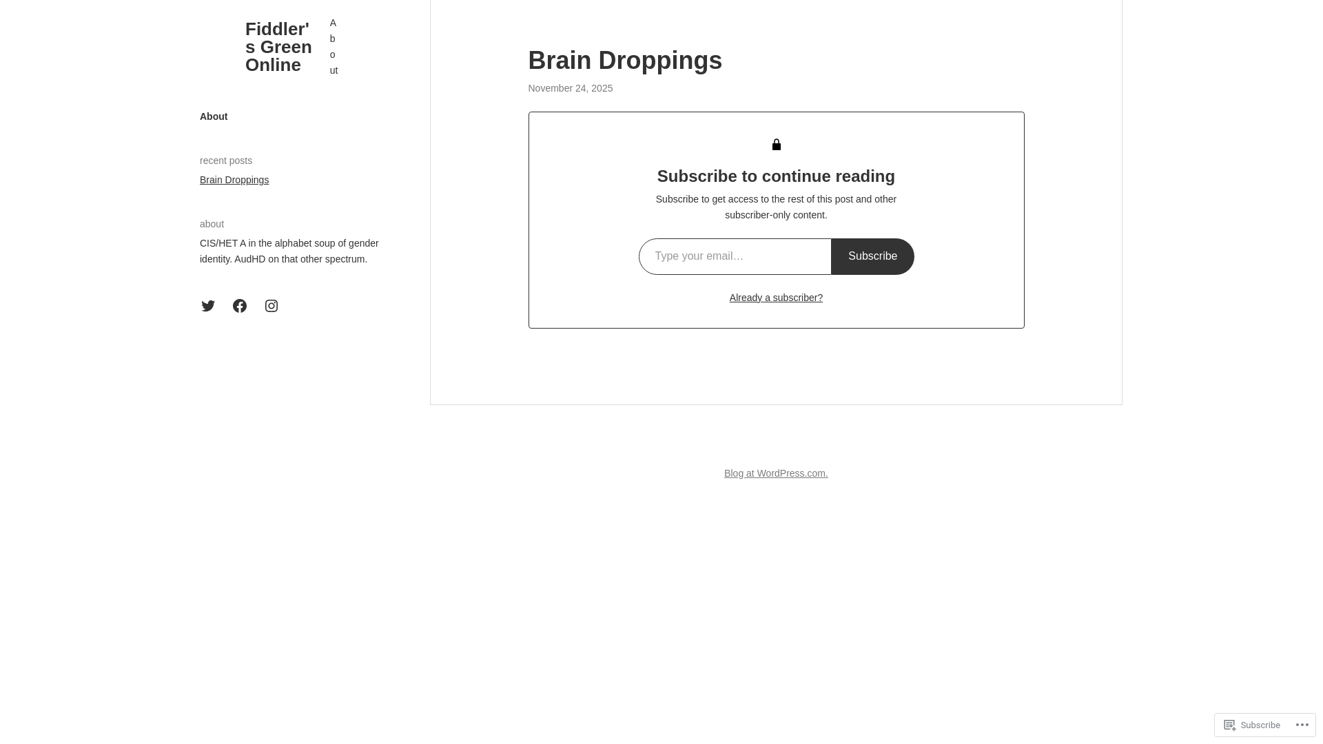 website screenshot of https://shadowcatsgreen.blog/