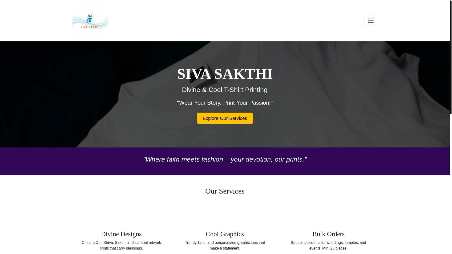 website screenshot of https://sivasakthielements.com/