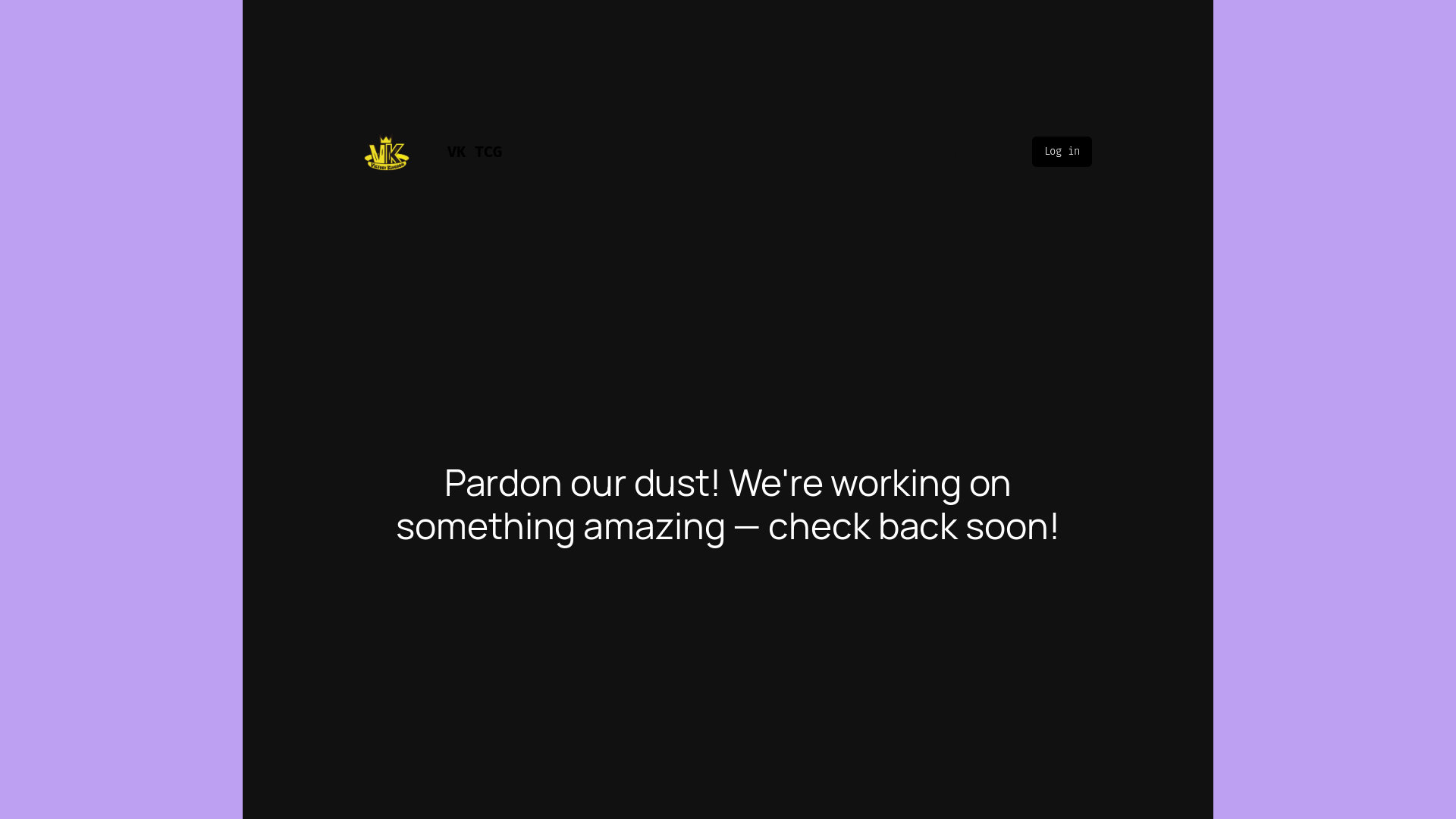 website screenshot of https://vktcg.com/